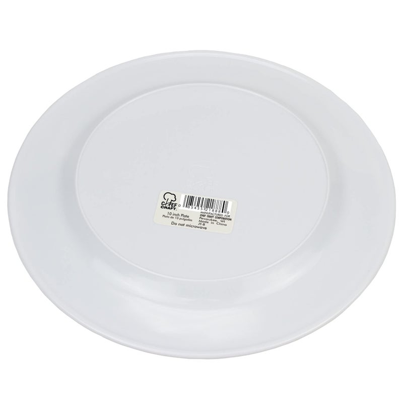 Chef Craft Classic Dessert Plate, 10 Inches In Diameter, White - Image 2